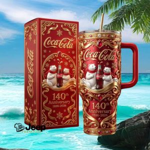 Coca Cola 140th Anniversary Polar Bear Edition Holiday 40oz Tumbler
