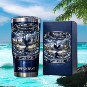 Custom Name Tottenham Hotspur 144th Anniversary Commemorative Tumbler