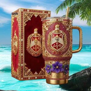 Delta Sigma Theta Sorority 1913 Crimson & Gold 3D Embossed YETI Tumbler
