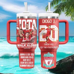 Diogo Jota Liverpool FC “Thank You For The Memories” Rest In Peace Handle Tumbler