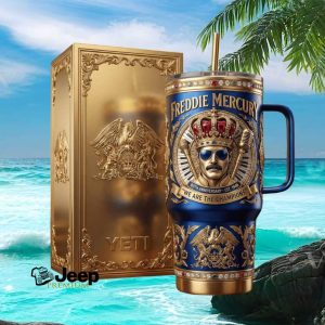 Freddie Mercury Queen 80th Anniversary “We Are The Champions” Gold Edition Tumbler
