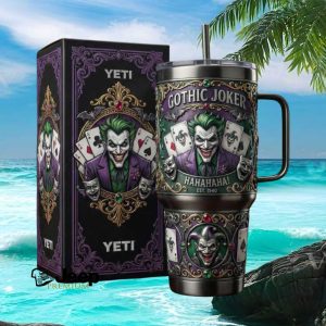 Gothic Joker Hahaha Est 1940 DC Villain 3D Embossed Tumbler