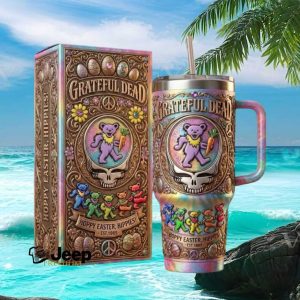 Grateful Dead Hoppy Easter Hippies Dancing Bears 40oz Tumbler