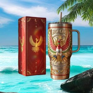 Ho Oh Reborn In Light Legendary Pokemon Gold Relief 40oz Tumbler