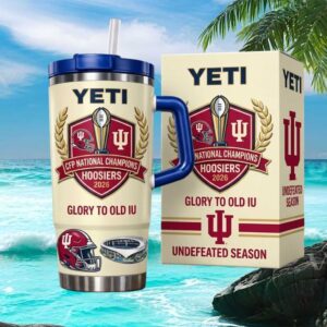 Indiana Hoosiers 2026 CFP National Champions Undefeated Season Yeti Style Tumbler