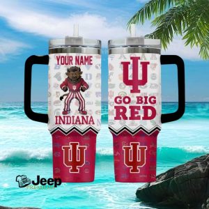 Indiana Hoosiers Go Big Red Custom Name Tumbler Wrap NCAA Sports Gift