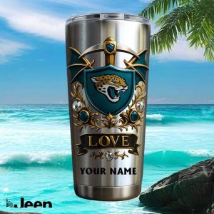 Jacksonville Jaguars Personalized Love Custom Name 20oz Football Fans Gifts Stainless Steel Insulated Tumbler