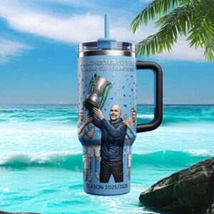 Manchester City FC Pep Guardiola Carabao Tumbler Champions 2025 26 Tumbler