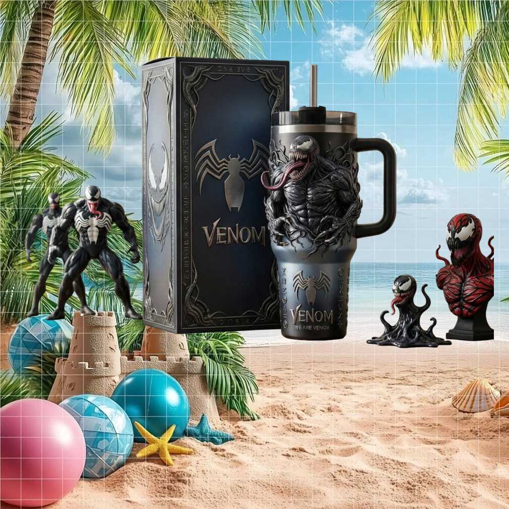 Marvel Venom “We Are Venom” 3D Sculpted Symbiote Black and Grey Tumbler Marvel Venom “We Are Venom” 3D Sculpted Symbiote Black and Grey Tumbler