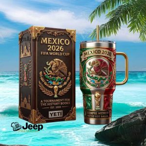 Mexico 2026 FIFA World Tumbler Commemorative Gold Crest Insulated Football Fan Tumbler