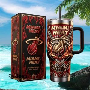 Miami Heat Championship Fire Edition 40oz Tumbler with Handle