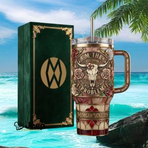 Morgan Wallen “I'm The Problem” Longhorn Skull 3D Stained Glass Style Tumbler