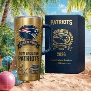 New England Patriots Super Bowl LIX 2026 Champion Tumbler with Gift Box