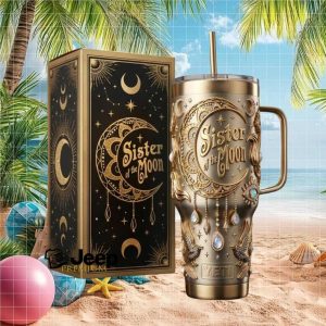 Sister of the Moon Celestial Gold Boho Yeti Style Insulated Tumbler