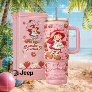 Strawberry Shortcake Sweet & Berrylicious Berry Best Friends Vintage Style Pink Tumbler