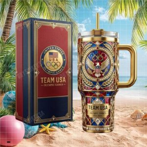 Team USA Olympic Games Luxury 40oz Tumbler with Handle and Gift Box