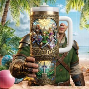 The Legend of Zelda 40oz Tumbler 40th Anniversary Personalized Link & Zelda Master Sword Insulated Tumbler.jfif