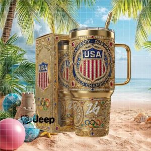 USA Hockey Gold Champions Milano Cortina 2026 Olympic 40oz Gold Tumbler