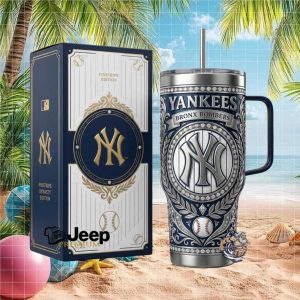 Yankees Bronx Bombers Pinstripe Dynasty Edition Baseball Fan Tumbler.jfif