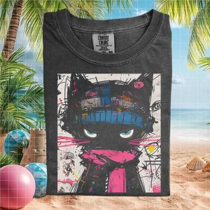 Abstract Street Art Graffiti Cat Graphic Aesthetic T Shirt