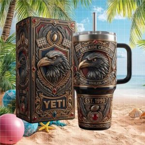 Adelaide Crows AFL Proud Fearless United 2026 Retro 40oz Fans Gift Stainless Steel Insulated Tumbler