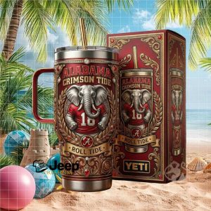 Alabama Crimson Tide Roll Tide Elephant Mascot Retro Vintage Sports Gifts for Fans Stainless Steel Insulated Tumbler