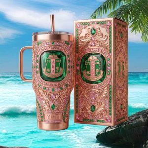 Alpha Kappa Alpha Sorority 1908 Founded Rose Gold Pink Gifts Stainless Steel Insulated Tumbler