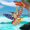 Custom Smith Family USA 250th Anniversary Stained Glass Eagle Ornament Custom Smith Family USA 250th Anniversary Stained Glass Eagle Ornament
