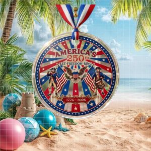 America's 250th Let Freedom Ring Commemorative Medal DeOrnament 1776 2026 Revolutionary War Patriot Ornament
