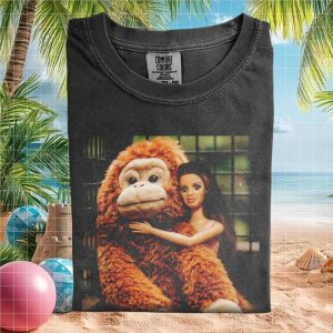 Ape Holding Doll Funny Internet Meme Graphic T Shirt