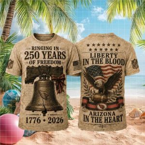 Arizona Cardinals 250 Years of Freedom 1776 2026 Patriotic Fan Gear T Shirt
