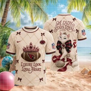 Arizona Cardinals Crown Cat Luxury Look Loyal Heart T shirt