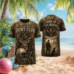Arizona Football Hunt Club Graphic T Shirt Deer Hunter Raised for Game Day