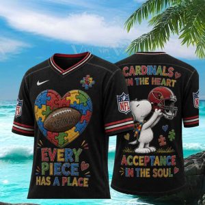 Arizona Football Snoopy Autism Awareness Pieces V Neck T Shirt