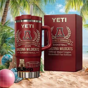 Arizona Wildcats 2026 Big 12 Tournament Champions Official Fan Edition Retro Stainless Steel Insulated Tumbler