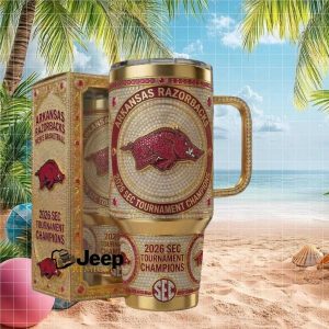 Arkansas Razorbacks 2026 SEC Tournament Champions Luxury Gold Diamond Edition Stainless Steel Insulated Tumbler