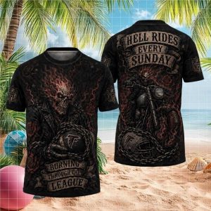 Atlanta Falcons Ghost Rider Style NFL T Shirt Burning Through The League Design