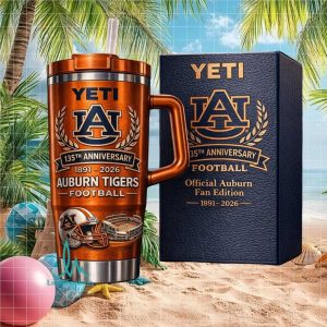 Auburn Tigers 135th Anniversary Football 1891 2026 Fan Gift Vintage Stainless Steel Insulated Tumbler