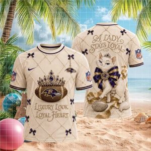Baltimore Ravens Crown Cat Luxury Look Loyal Heart Shirt