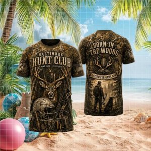 Baltimore Ravens Hunt Club Deer Hunting Camo Apparel Men Fans Outdoors Sport T Shirt