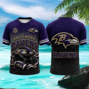 Baltimore Ravens Mascot Helmet Dark Gothic Sports T Shirt