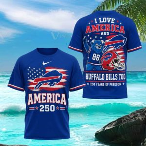 Buffalo Bills America 250 Years Of Freedom Royal Blue T Shirt