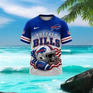 Buffalo Bills American Flag Helmet Graphic Football T Shirt