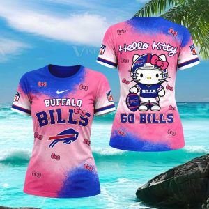 Buffalo Bills Hello Kitty Pink Blue Cute Mascot T Shirt