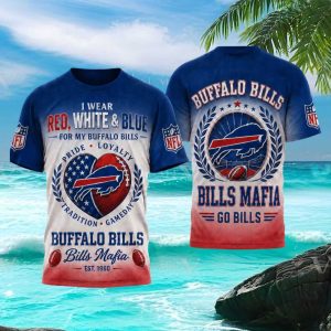 Buffalo Bills Mafia Pride Red White Blue Football Fan T Shirt