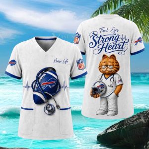 Buffalo Bills NFL Garfield Nurse Life Medical Uniform T Shirt