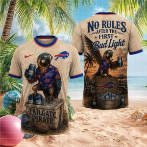 Buffalo Bills Tailgate Pirate T Shirt Bud Light Parrot Game Day Gear