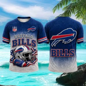 Buffalo Bills Team Logo Football Graphic Dye Print T Shirt