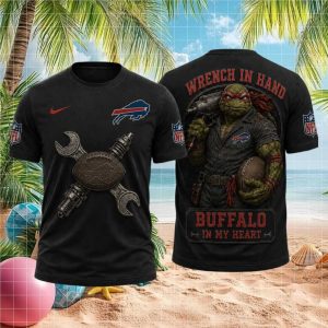 Buffalo Bills Wrench in Hand Ninja Turtle Mechanic Fan Graphic T Shirt