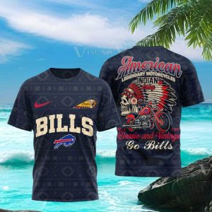 Buffalo Football Classic Indian Chief Legendary Motorcycle T Shirt